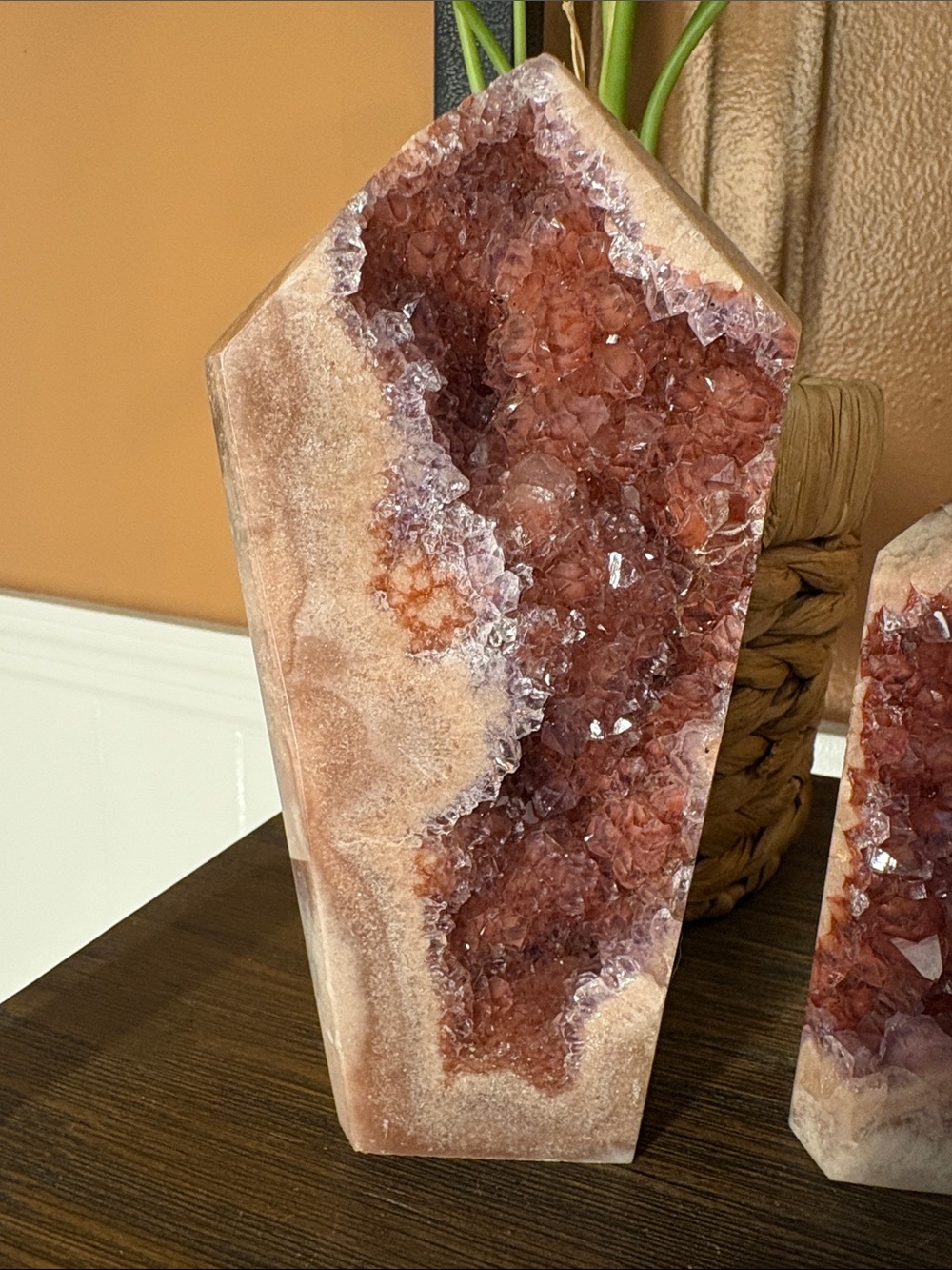 (2) Pink Amethyst Druzy Tower Set - High Quality Natural Crystal - Picture 2 of 5